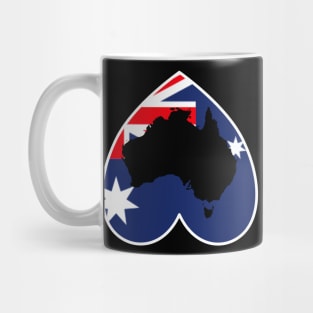 Love Australia Down Under Heart Mug